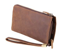 Retro Crazy Horse leather mens clutch bag leather long wallet top layer cowhide large capacity Wallet Clutch Bag Mens bag