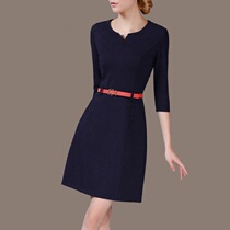ol professional wear womens suit mid-sleeve dress summer dress temperament tooling slim beauty salon work clothes autumn
