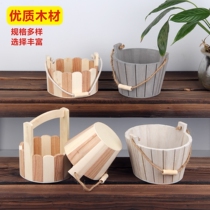 Wooden small bucket children wooden small bucket toy bucket beach bucket creative mini bucket storage bucket bucket potted