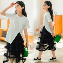 Girls summer tennis dress halfbody dress CUHK NEW INTERNET RED FLUFFY SKIRT FOREIGN AIR GIRL 100 HITCH PRINCESS SHORT DRESS