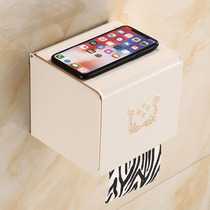 Tissue box European-style ivory white wall-mounted toilet paper box home waterproof paper box toilet non-punching