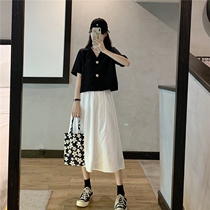 Net Red Street Pat Heben Light Cooked Wind Salt Can Be Sweet Little Sub Half Body Dress Fried Street Playful Career Two Suits Summer