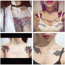 Tattoo stickers waterproof men and women Korea long lasting 3d invisible simulation flower arm sexy clavicle English tattoo sticker