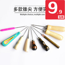 Repair shoe awl cone needle upper shoe with hook cone drill needle with hole shoe cone DIY hand leather tool