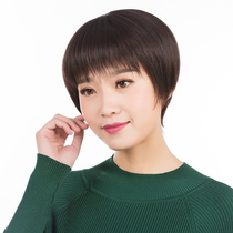 Wig Woman Short Hair Short Hair Straight Hair Mid Aged Mother Short Hair Realistic Haircut Liu Sehood Summer Light Thin