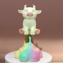 Luang Jiaqi Rainbow Butt Bull Bull was the annual cattle mascot creative living room sculpture gift