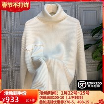 N goods shocking cashmere lazy soft waxy texture pocket design high collar cashmere sweater female 32229