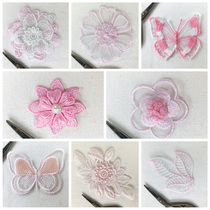 Pink lace patch decoration handmade DIY hole patch fashion personality flower paste embroidery cloth decoration versatile