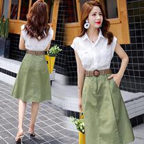 Hepburn wind light ripe temperament goddess Fan professional two-piece suit summer 2021 new age thin fashion foreign style