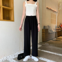 Big Code Easy Pendant Feel Suit Broadlegged Pants Woman Fat MM High Waist Suitable For Hip Thigh Coarse Casual Straight Cylinder Long Pants