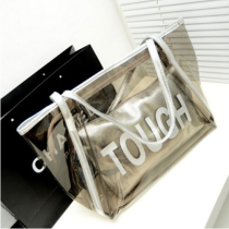 Waterproof transparent fashion jelly letter Crystal child mother beach bag shoulder Womens bag