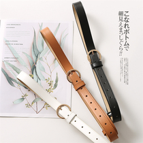 SP433 retro semi-round buckle pin cowhide belt business leisure Korean version of simple leather belt women