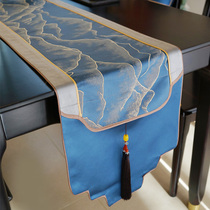  Table flag Chinese Zen view camellia table Modern simple light luxury high-end dining table coffee table Tea flag cover cloth fabric customization