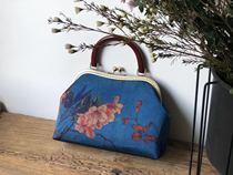 Jinxi Handmade Meet Hometown Retro Wood Handle Handbag Flower Handbag 2020 Silk Handbag Mother Gift