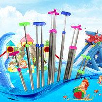 Stainless steel iron tube rafting adult large pull-out cylinder straight water cannon playing water toy water gun spray water