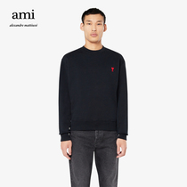 Ami Paris Mens New Early Spring Ami de Coeur Red Heart Round Neck Sweatshirt