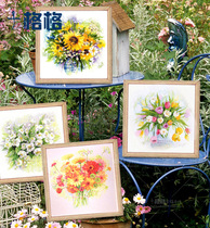 Precision printing French DMC cross stitch kit Hanging painting simple floral hazy vase series 6 pairs optional