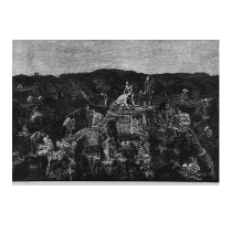Handmade printmaking Du Jianguo big harvest 2 30 black and white woodcut signature limited edition painting