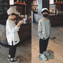 Boy base shirt cotton long sleeve girl T-shirt parent-child T-shirt shirt foreign air Children Spring and Autumn childrens clothing