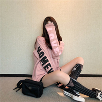 Hong Kong Tide brand 2021 autumn new super fire long sleeve T-shirt women loose size long print Wild top