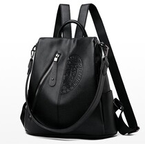 Tide Cards Double Shoulder Bag Women 2022 New 100 Hitch Fashion Genuine Leather Single Shoulder Satchel Multifunction Casual Travel Backpack