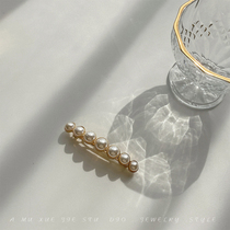 Fresh Water Pearl Hair Clip Woman CLIP RETRO SOUTH KOREA NETS RED TEMPERAMENT METAL DELICATE BACK BRAIN SPOON SPRING CLIP HAIR ACCESSORIES