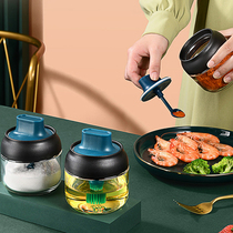 Kitchen spoon cover one-piece glass seasoning tank Sealed moisture-proof salt tank Nordic household seasoning bottle seasoning box Seasoning box