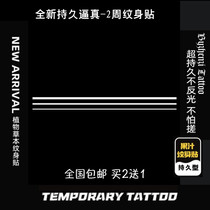 Straight line striped body stickers Lasting death rays Herbal semi-permanent juice tattoo stickers customized male tide female sense