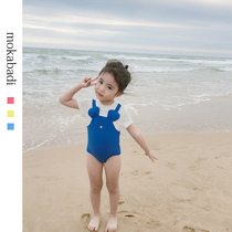 Childrens swimsuit Girls cute sunscreen quick-drying swimsuit Childrens one-piece princess skirt swimsuit bikini