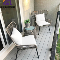  Outdoor furniture rattan table and chair creative designer model room sales department rattan chair three-piece bed and breakfast garden table and chair