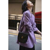 Rui time summer cool sunscreen suit anti-wrinkle hemp sense breathable profile wide shoulder casual suit jacket women spring and autumn