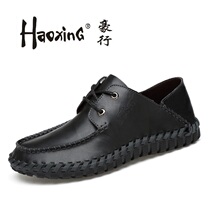 Haurow Mens Shoes Spring Autumn Season 2022 New Genuine Leather Hand Grip Tattoo Casual Leather Shoes Lace Fashion Handmade Breathable Softbottom