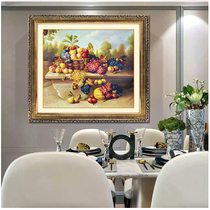 ABV Old three cross stitch cotton thread embroidery new product 5D precision printing European style oil painting style fruit harvest joy