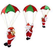 Christmas parachute old man snowman climbing rope doll decoration shopping mall hotel window ceiling decoration scene