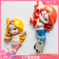Wall Key Small Hook Creative Eurostyle Mermaid Princess Room Hanging Jewelry Girl Heart Gift Wall Painting Hook