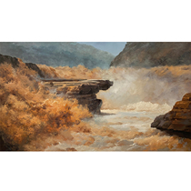 Tong Derecorded Kettle Mouth Waterfall > Realistic cloth surface oil painting Living room Bedroom Decorative Painting Collection
