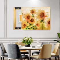 European sunflower oil painting Non-perforated meter box Decorative painting Push-pull occlusion power switch main switch box