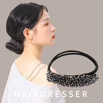 Korean rhinestones female lazy people fluffy meatballs flower heads fixed artifact simple and elegant Styler