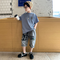 Boy Summer short sleeve slim fit suit 2022 new children handsome childrens fashion summer dress trendy chic Chauchsia