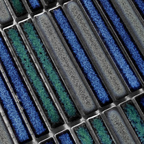 Ott ceramic mosaic malachite blue long outer wall small tiles Cylindrical entrance arc wall tiles