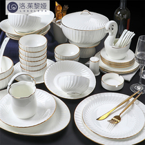 LO GULEYA European-style creative Phnom Penh Bone Porcelain Bowl DISH SUIT HOME BOWLS CHOPSTICK CUTLERY CERAMIC BOWL PANS GLAZED