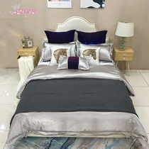 Exhibition hall-like inter-board furniture assorted bed products Small Nordic North American style postmodern bed goods multiple sets double horse head