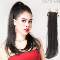  Ultra-light curly wig ponytail strap grab clip Small amount of long straight hair simulation hair fluffy natural royal sister style invisible