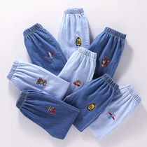 Summer men and women Baby 2 bloomers 4 long pants children 1-3 weeks 5 years old half child anti-mosquito pants thin jeans