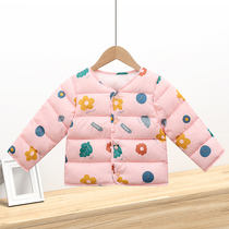 Childrens down cotton-padded jacket for boys and women light and thin models inner and outer inner and small childrens baby warm cotton coat