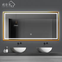 Smart bathroom mirror with frame LED with light makeup bathroom mirror Wall-mounted touch screen bathroom toilet toilet