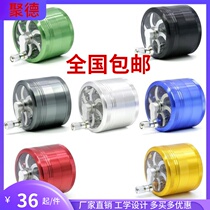 Premium colorful zinc alloy Grinding Machine Cigarette Lighter 50mm Hand-shake Cigarette Lighter Smoke Bucket Special Spice Herb Grinding Machine Spot