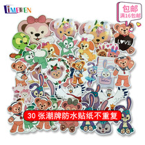 Handbook Stickers 30 cute Internet celebrity Daffy Bear Cartoon small fresh stickers decorate diy mobile stickers