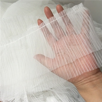 Black White Double Layer Mesh Yarn Lace Press 100 Folds Cuffs Doll Skirt Pick Up Long Skirt Hem Lace Accessories