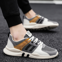 Men Lacing Tide Shoes Mesh Panel Shoes Casual 100 Hitch Flat-bottomed Sailor Fabric Shoes Outdoor Soft Bottom Breathable Sneakers